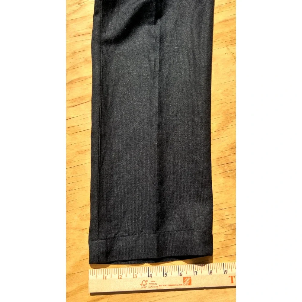 Alfani Mens Black Linen Blend Dress Pants Flat Front Straight Leg 30x30